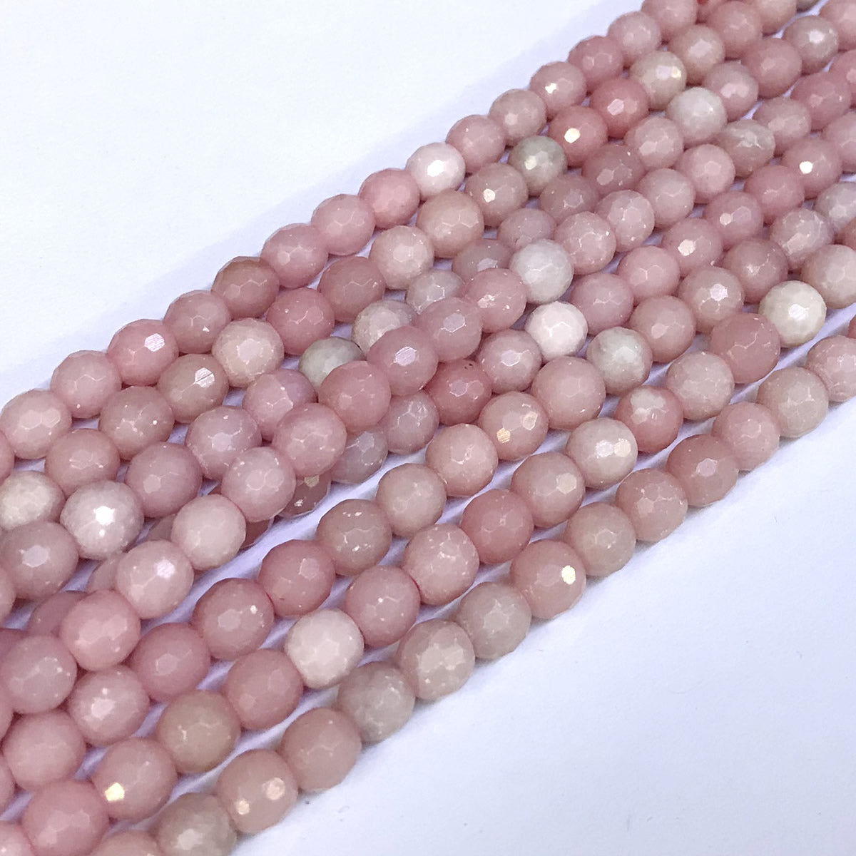 COP07 Chinese Pink Opal Beads Faceted Round 6mm 15" Strand