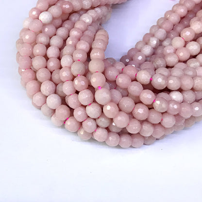 COP07 Chinese Pink Opal Beads Faceted Round 6mm 15" Strand