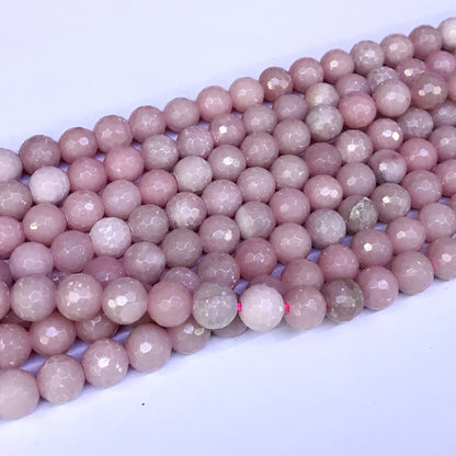 COP08 Chinese Pink Opal Beads Faceted Round 8mm 15" Strand