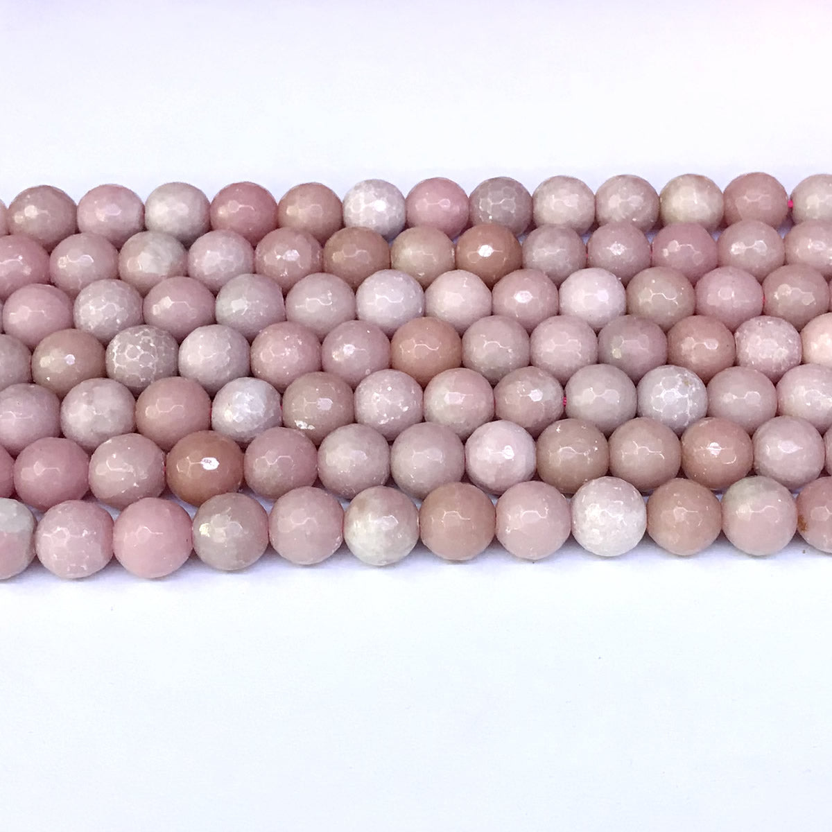 COP09 Chinese Pink Opal Beads Faceted Round 10mm 15" Strand