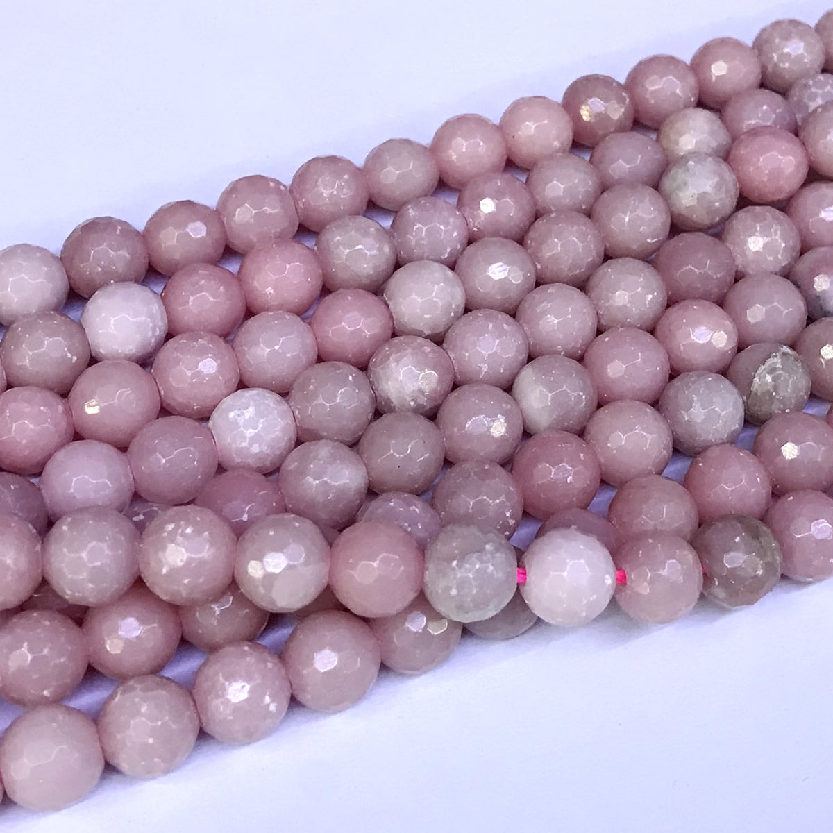 COP09 Chinese Pink Opal Beads Faceted Round 10mm 15" Strand