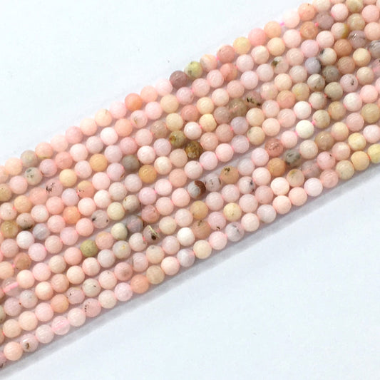 COP18 Pink Opal Gemstone Beads Smooth Round 4mm 15.5" Strand