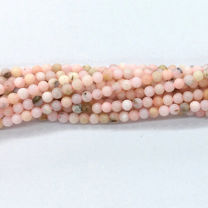 COP18 Pink Opal Gemstone Beads Smooth Round 4mm 15.5" Strand