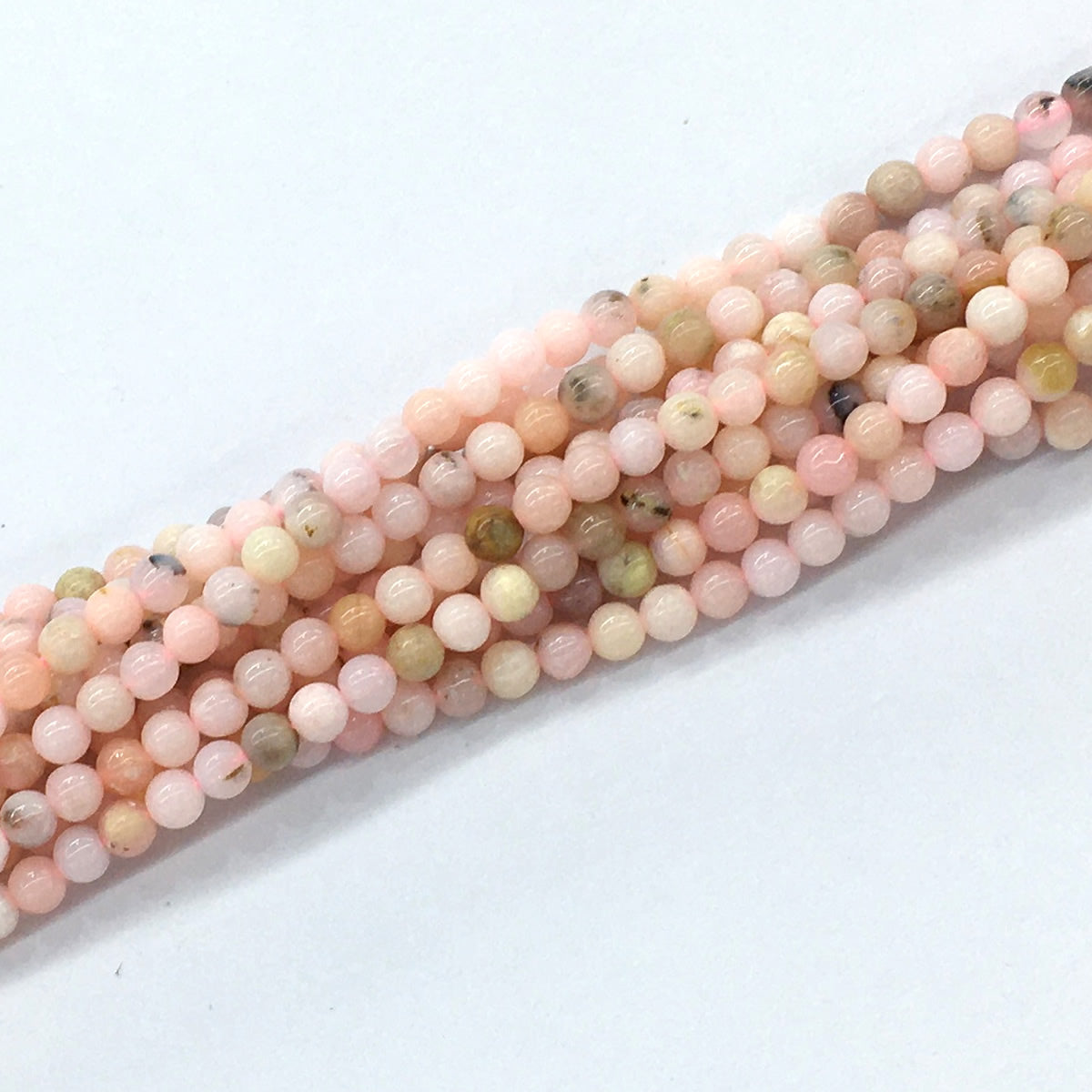 COP18 Pink Opal Gemstone Beads Smooth Round 4mm 15.5" Strand