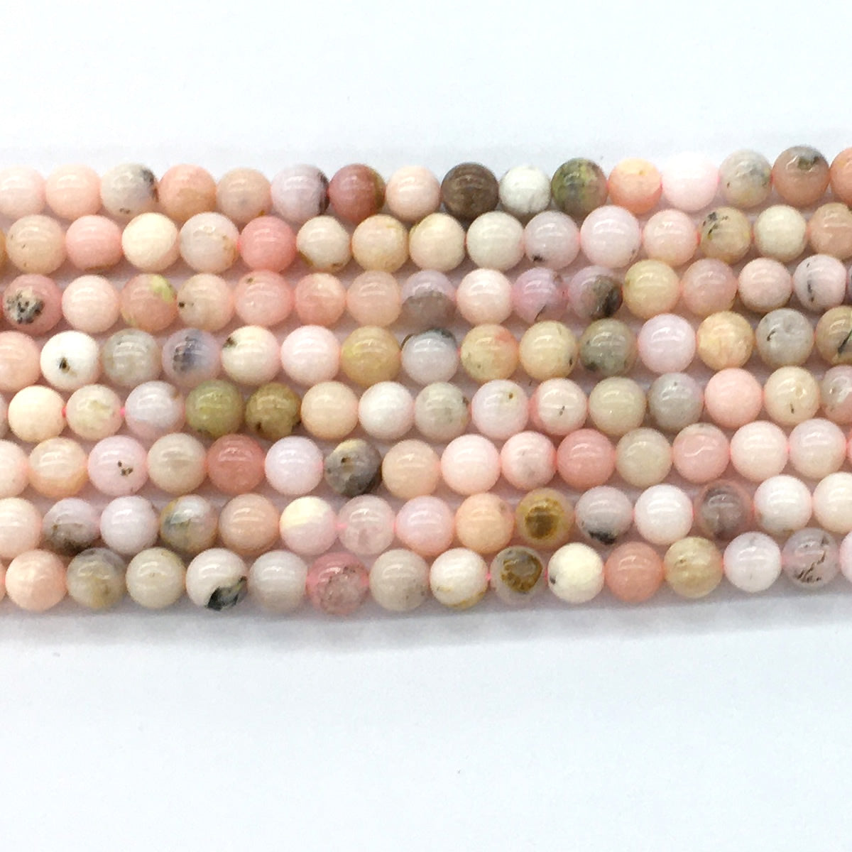 COP19 Pink Opal Gemstone Beads Smooth Round 6mm 15.5" Strand