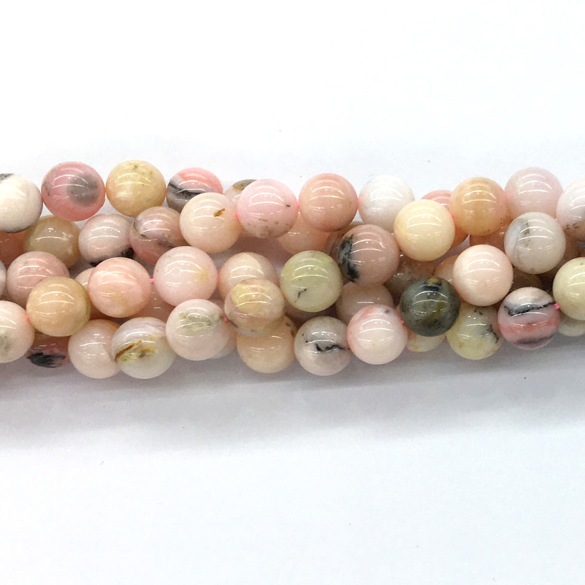 COP21 Pink Opal Gemstone Beads Smooth Round 10mm 15.5" Strand