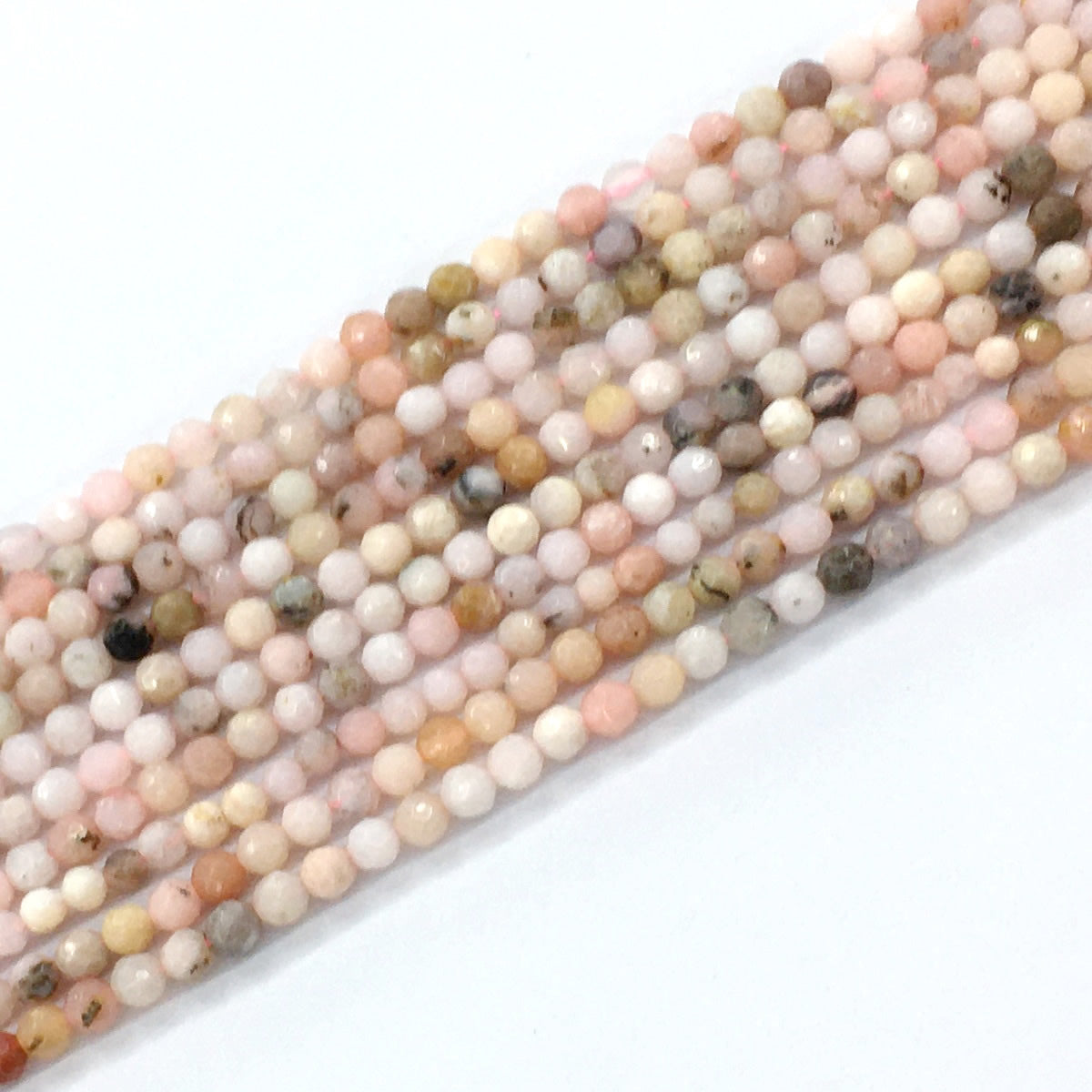 COP25 Pink Opal Gemstone Beads Faceted Round 4mm 15.5" Strand