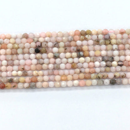 COP25 Pink Opal Gemstone Beads Faceted Round 4mm 15.5" Strand