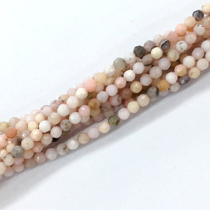 COP25 Pink Opal Gemstone Beads Faceted Round 4mm 15.5" Strand