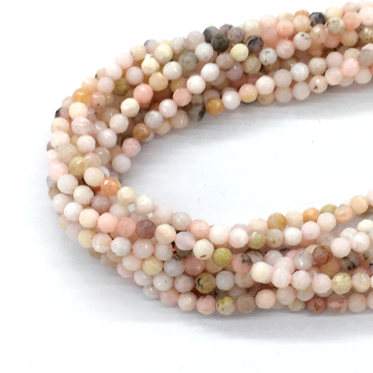 COP25 Pink Opal Gemstone Beads Faceted Round 4mm 15.5" Strand