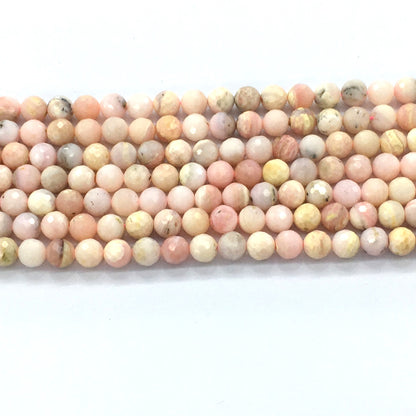 COP26 Pink Opal Gemstone Beads Faceted Round 6mm 15.5" Strand