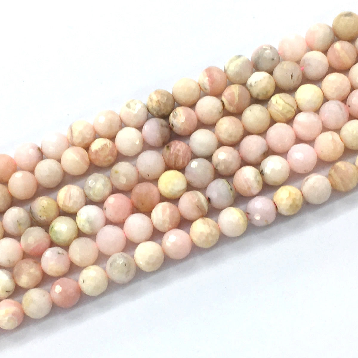 COP27 Pink Opal Gemstone Beads Faceted Round 8mm 15.5" Strand