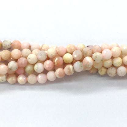 COP27 Pink Opal Gemstone Beads Faceted Round 8mm 15.5" Strand