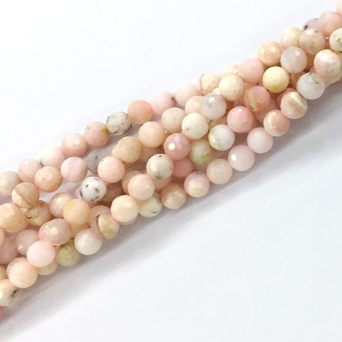 COP27 Pink Opal Gemstone Beads Faceted Round 8mm 15.5" Strand