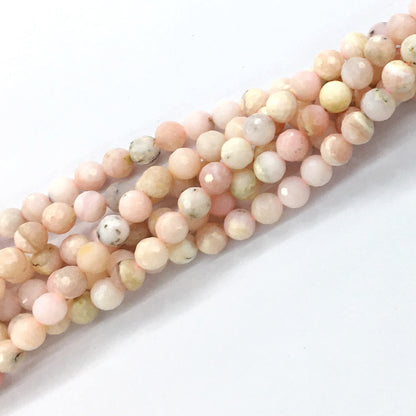 COP27 Pink Opal Gemstone Beads Faceted Round 8mm 15.5" Strand