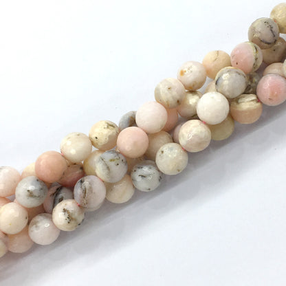 COP29 Pink Opal Gemstone Beads Faceted Round 12mm 15.5" Strand