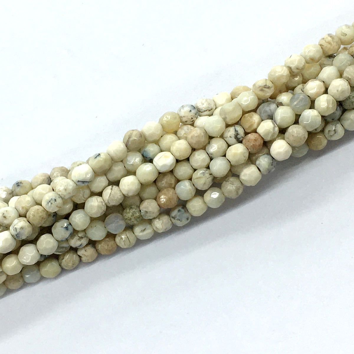 COP34 African Opal Gemstone Beads Faceted Round 4mm 15.5" Strand