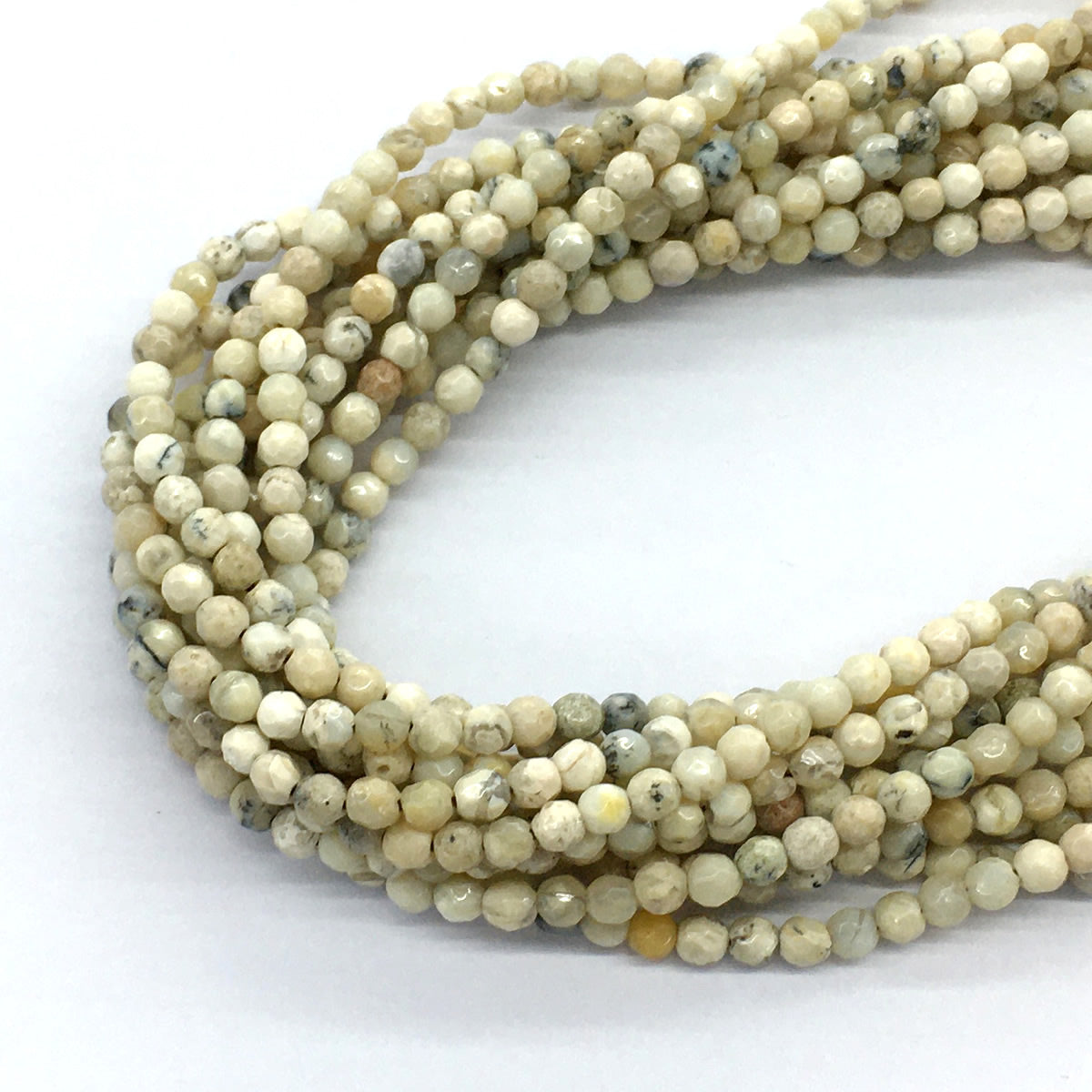 COP34 African Opal Gemstone Beads Faceted Round 4mm 15.5" Strand