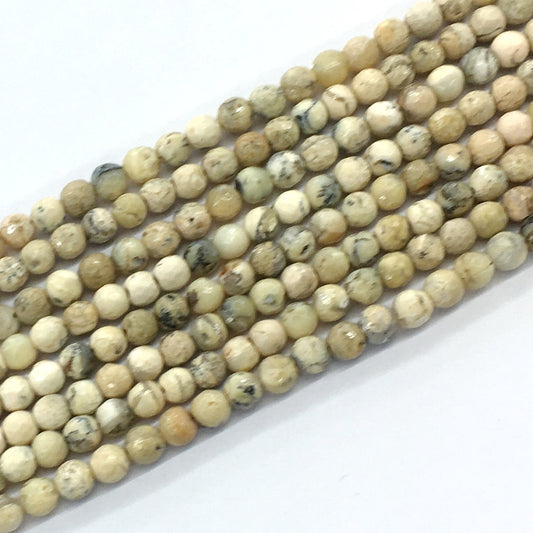 COP35 African Opal Gemstone Beads Faceted Round 6mm 15.5" Strand