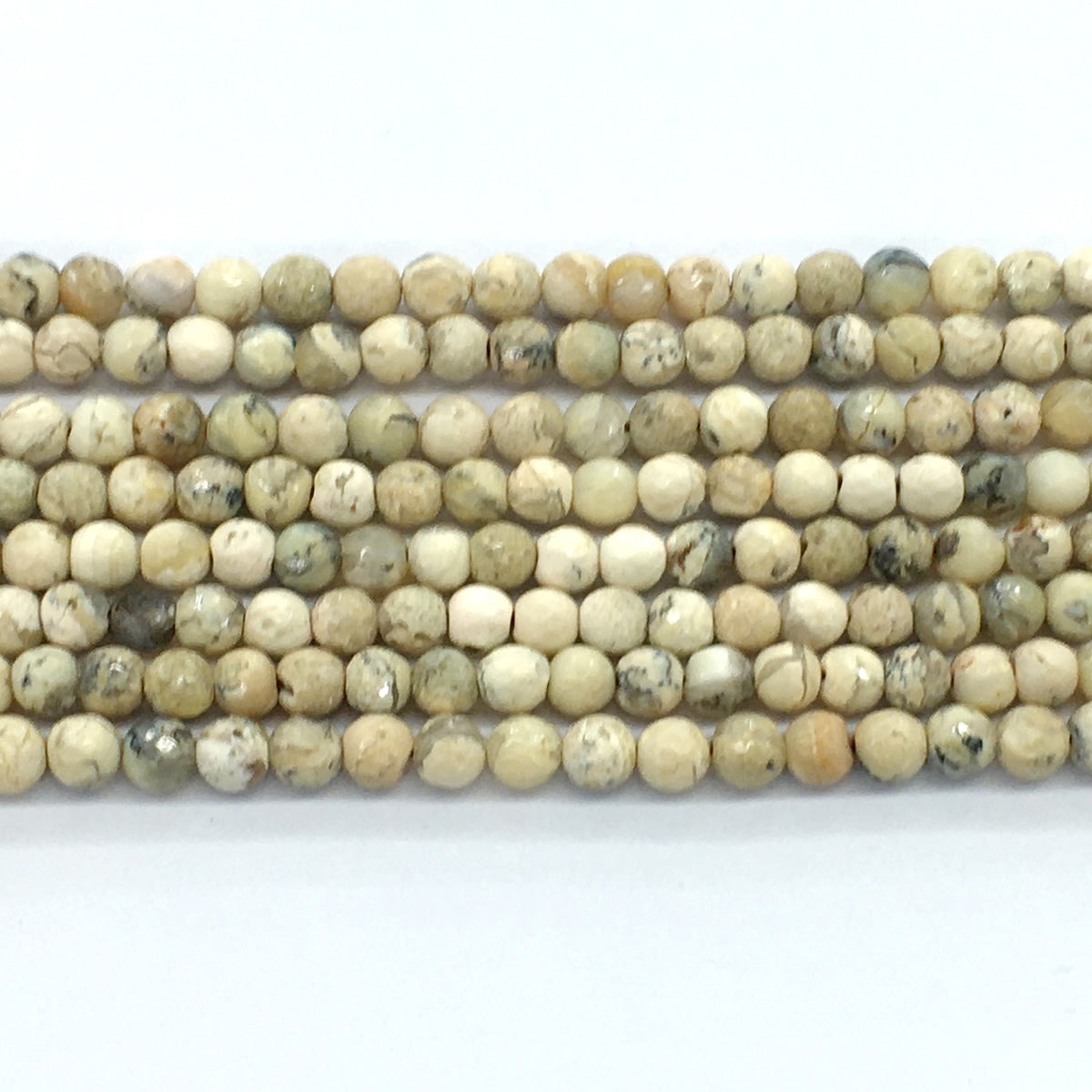 COP35 African Opal Gemstone Beads Faceted Round 6mm 15.5" Strand