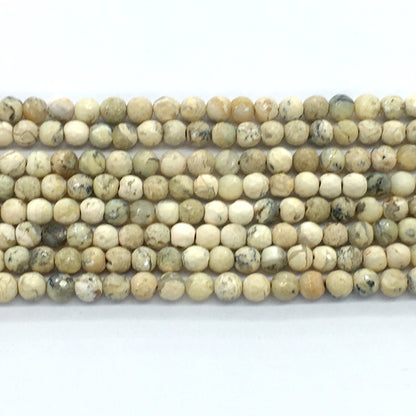 COP35 African Opal Gemstone Beads Faceted Round 6mm 15.5" Strand