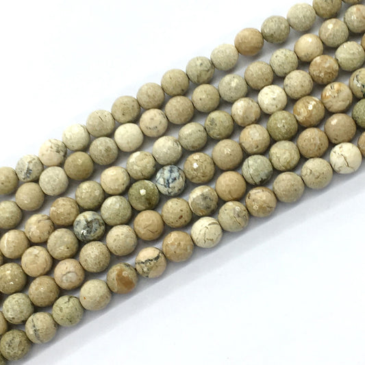 COP36 African Opal Gemstone Beads Faceted Round 8mm 15.5" Strand