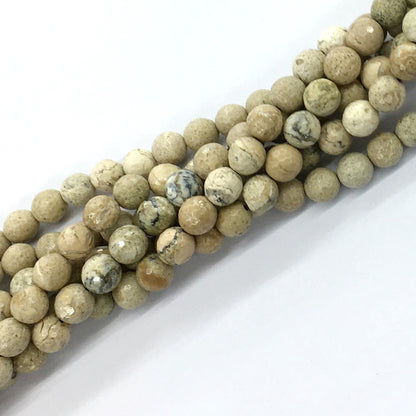 COP36 African Opal Gemstone Beads Faceted Round 8mm 15.5" Strand