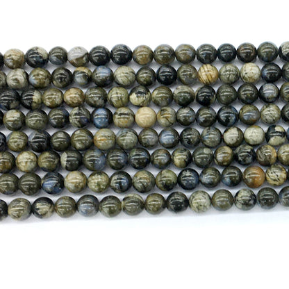 COP44 Grey Opal Gemstone Beads Smooth Round 6mm 15.5" Strand