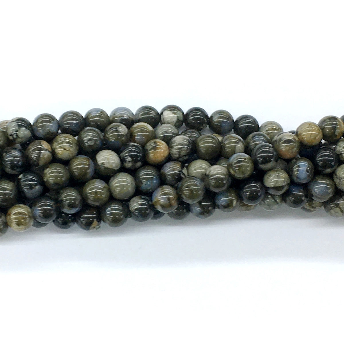 COP44 Grey Opal Gemstone Beads Smooth Round 6mm 15.5" Strand