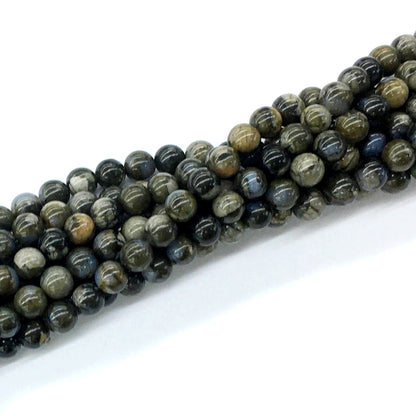 COP44 Grey Opal Gemstone Beads Smooth Round 6mm 15.5" Strand