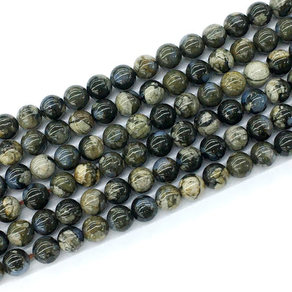 COP45 Grey Opal Gemstone Beads Smooth Round 8mm 15.5" Strand