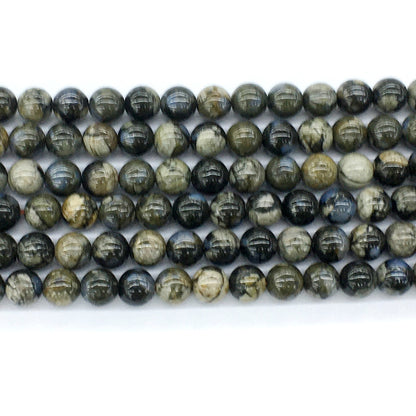 COP45 Grey Opal Gemstone Beads Smooth Round 8mm 15.5" Strand