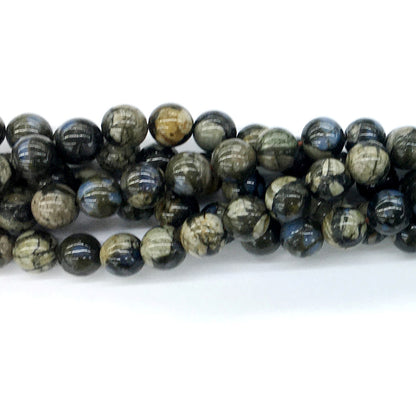 COP46 Grey Opal Gemstone Beads Smooth Round 10mm 15.5" Strand