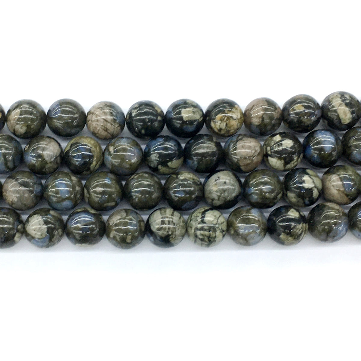 COP47 Grey Opal Gemstone Beads Smooth Round 12mm 15.5" Strand