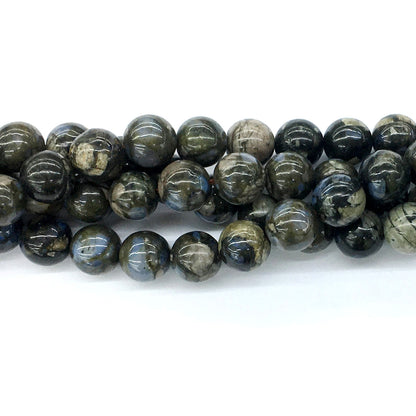 COP47 Grey Opal Gemstone Beads Smooth Round 12mm 15.5" Strand