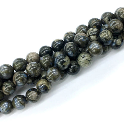 COP47 Grey Opal Gemstone Beads Smooth Round 12mm 15.5" Strand