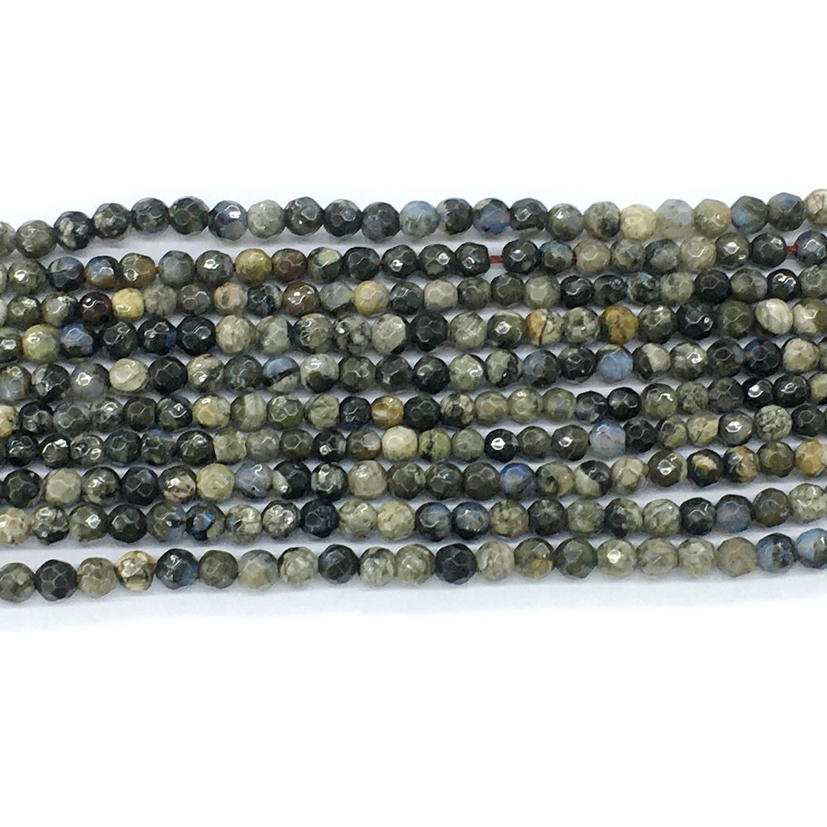 COP52 Grey Opal Gemstone Beads Faceted Round 4mm 15.5" Strand