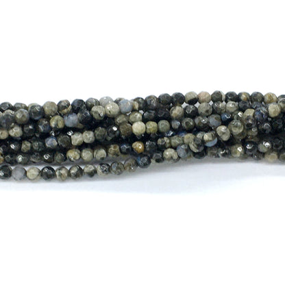 COP52 Grey Opal Gemstone Beads Faceted Round 4mm 15.5" Strand