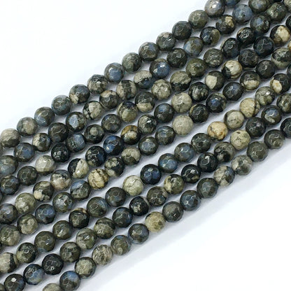 COP53 Grey Opal Gemstone Beads Faceted Round 6mm 15.5" Strand