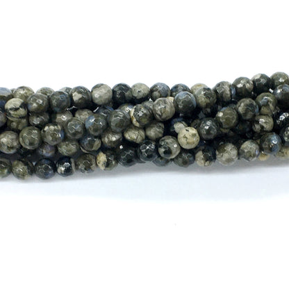 COP53 Grey Opal Gemstone Beads Faceted Round 6mm 15.5" Strand