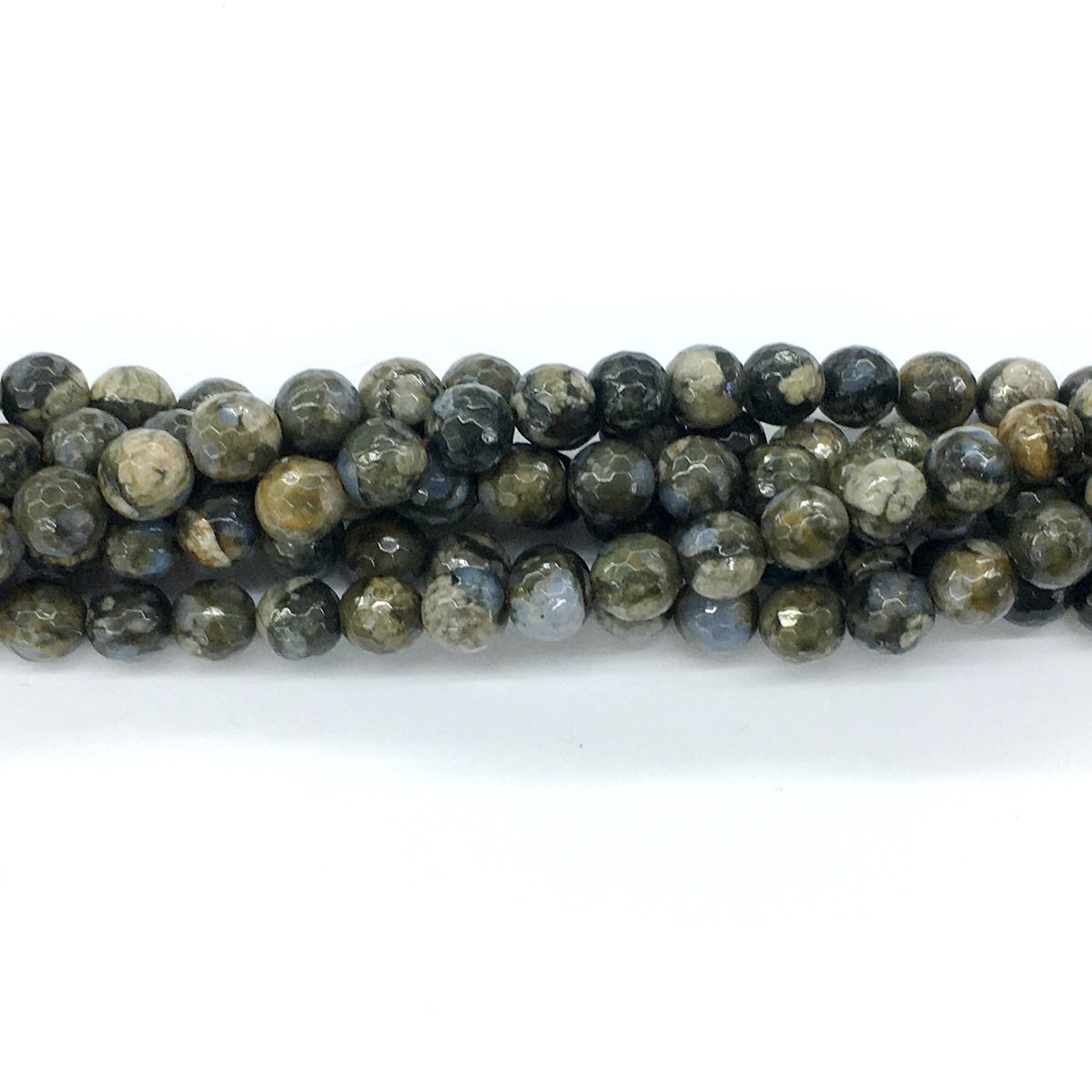 COP54 Grey Opal Gemstone Beads Faceted Round 8mm 15.5" Strand