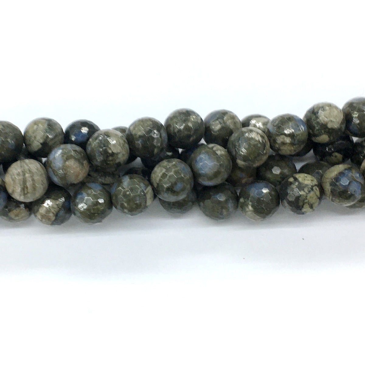 COP56 Grey Opal Gemstone Beads Faceted Round 12mm 15.5" Strand