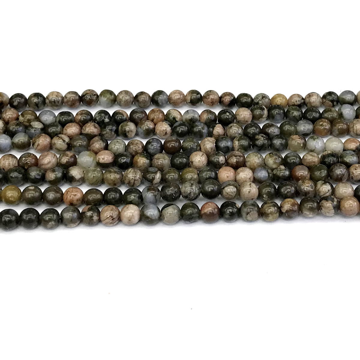 COP60 Grey Opal Gemstone Beads Smooth Round 4mm 15" Strand