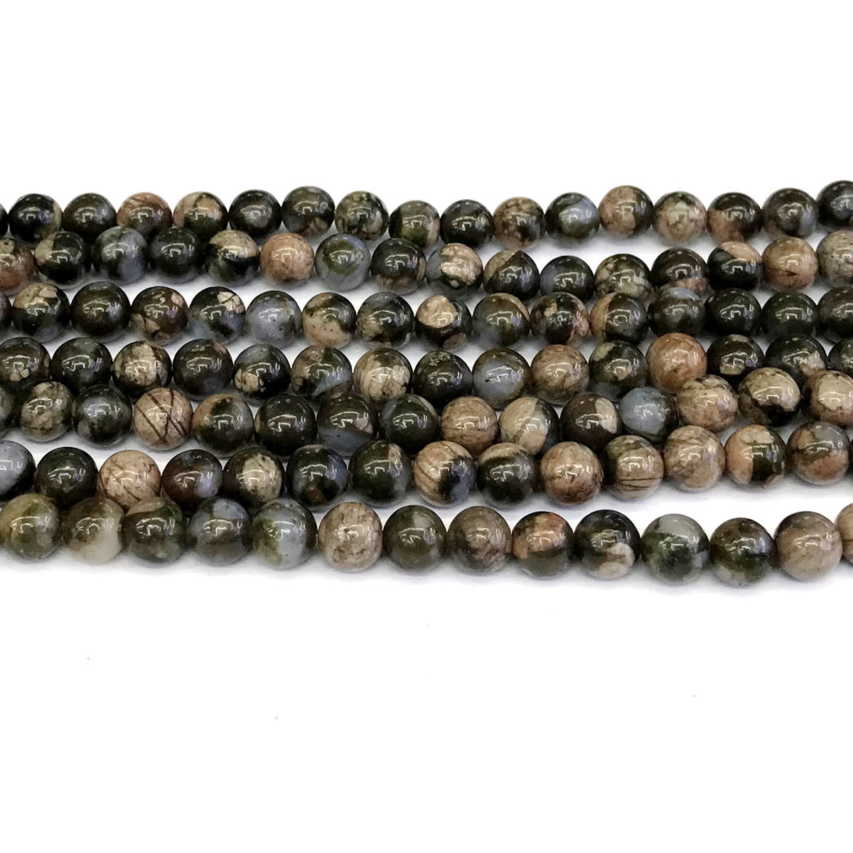 COP61 Grey Opal Gemstone Beads Smooth Round 6mm 15" Strand