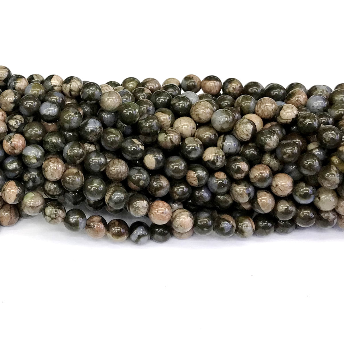 COP61 Grey Opal Gemstone Beads Smooth Round 6mm 15" Strand