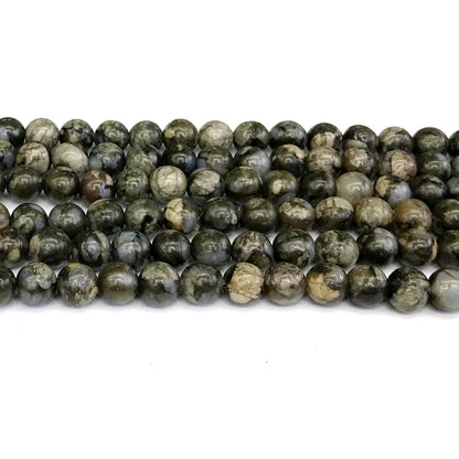 COP62 Grey Opal Gemstone Beads Smooth Round 8mm 15" Strand