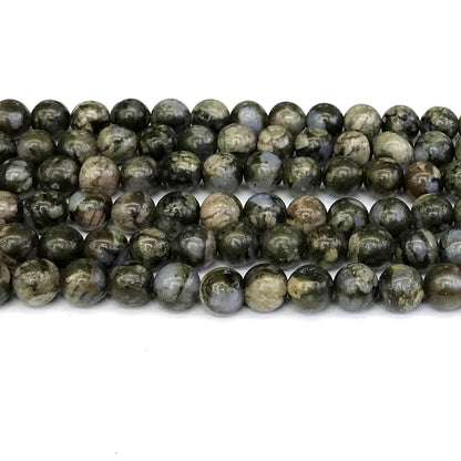 COP63 Grey Opal Gemstone Beads Smooth Round 10mm 15" Strand