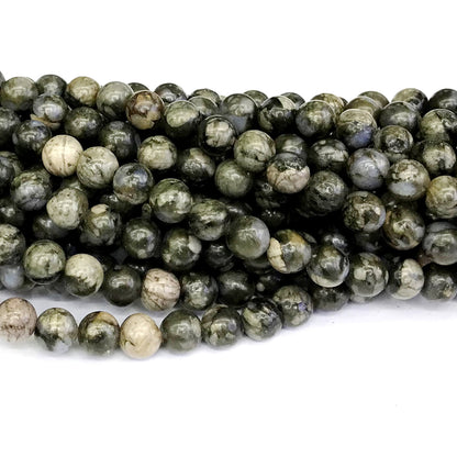 COP63 Grey Opal Gemstone Beads Smooth Round 10mm 15" Strand