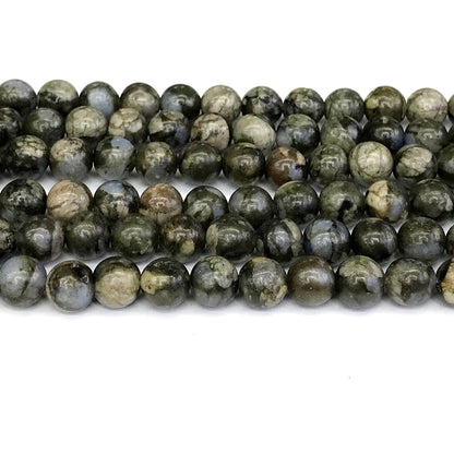 COP64 Grey Opal Gemstone Beads Smooth Round 12mm 15" Strand