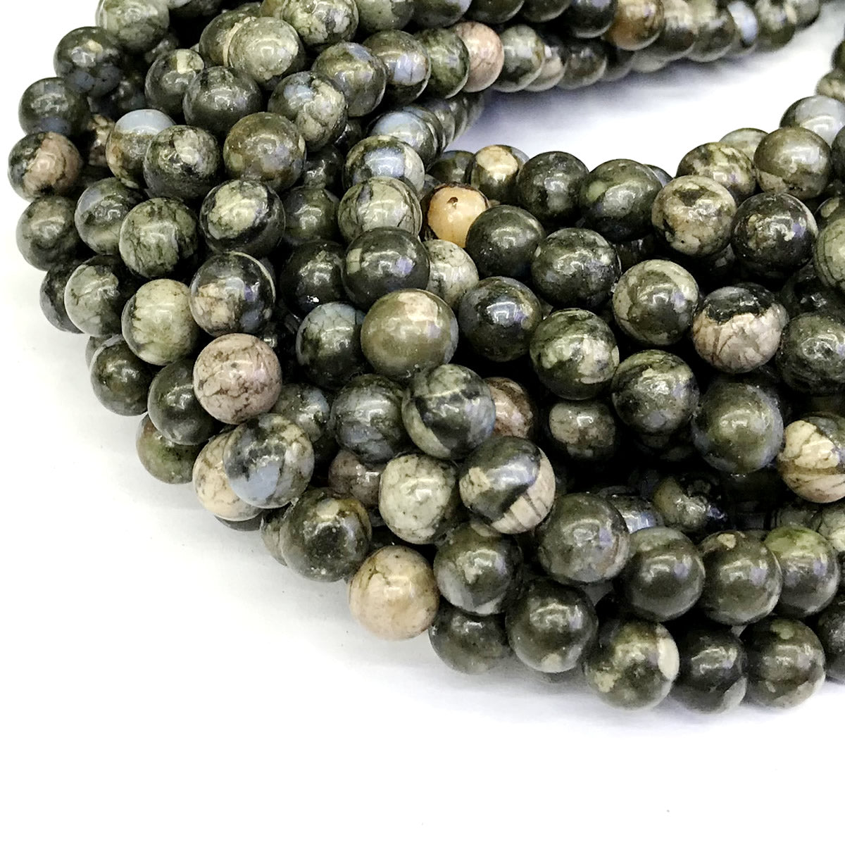 COP64 Grey Opal Gemstone Beads Smooth Round 12mm 15" Strand